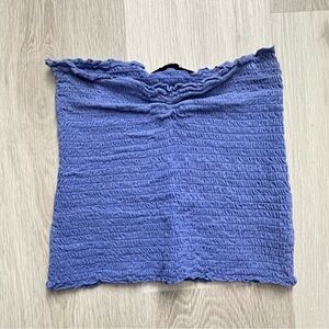 Blue Textured Tube Top